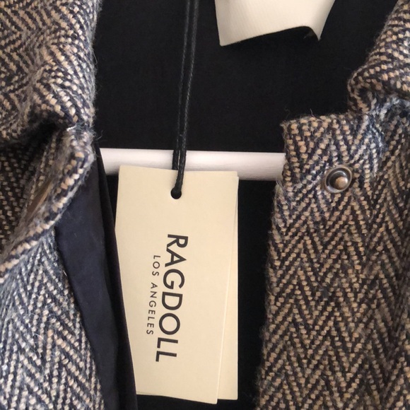 Ragdoll Wool Blended Herringbone Oversized Shirt Jacket - Picture 7 of 16